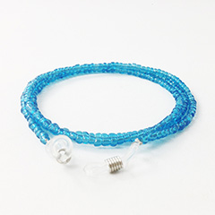 Brillenkoord met parels in lichtblauw / turquoise  - Design nr. 3147