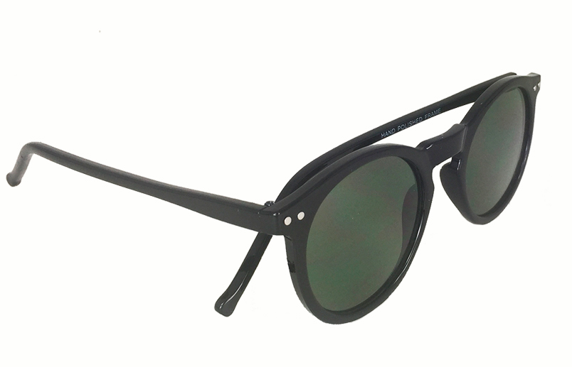 Zwarte ronde modieuze zonnebrillen in uniseks ontwerp. - sunlooper.nl - billede 2