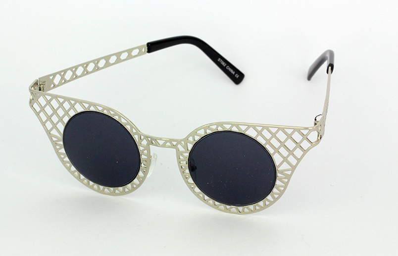 Zilveren glitter cat eye zonnebril