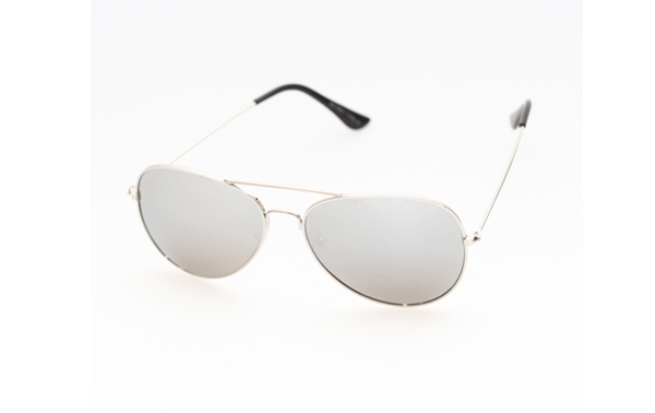 Zilveren aviator/pilot zonnebril met spiegelglas