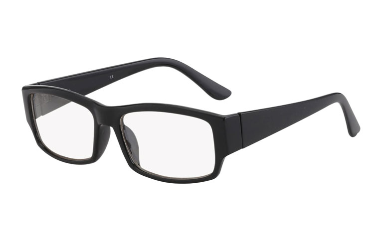Zwarte bril met helder glas
