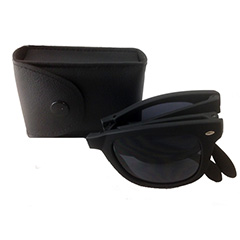 Opvouwbare zonnebril in mat zwarte wayfarer model. - Design nr. 3192