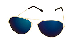 Pilotenbril met blauwe spiegel glazen. - Design nr. 3231