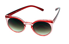 Doorzichtig en rode ronde zonnebril - Design nr. 1022
