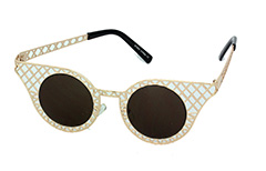 Mooie gele glitter cat eye zonnebril - Design nr. 1032
