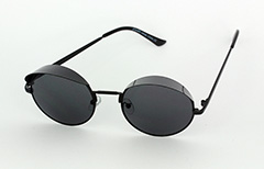Zwarte ronde zonnebril met een kleine schaduw - Design nr. 1035