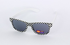 Zwart/wit geruite kinder zonnebril - Design nr. 1087