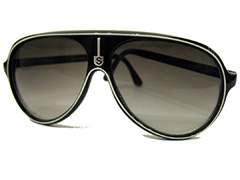 Zwarte zonnebril met witte strepen - Design nr. 1331