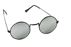 Ronde zonnebril in metaal met spiegelglas - Design nr. 308