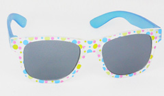 Zonnebril voor kinderen in mat met blauwe pootjes. - Design nr. 3097
