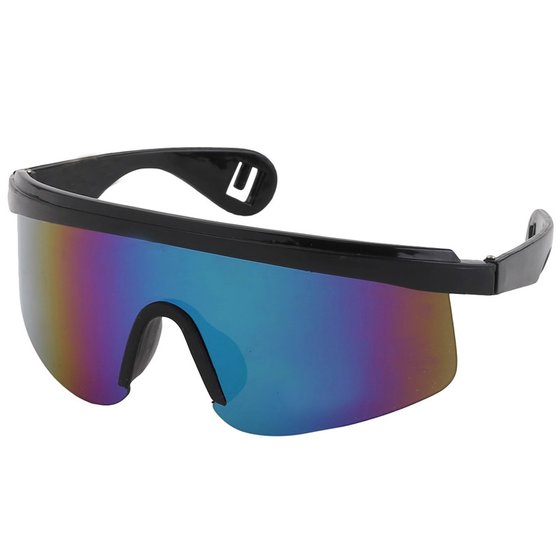 Zwarte Ski zonnebril met multicolor glas - Design nr. 673